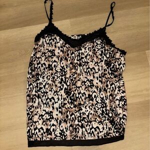 Soma Animal Print Camisole - Black and Cream